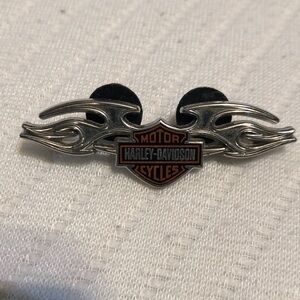 Harley-Davidson Silver and Orange Pin
